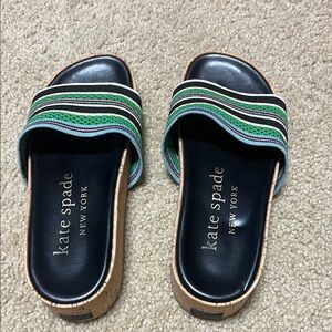 Kate Spade Multicolor Striped Platform Sandals